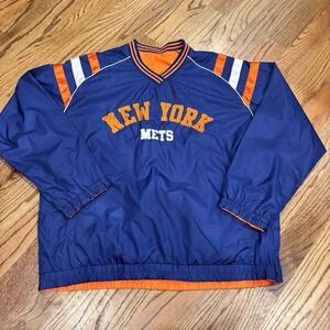 NY Mets Reversible Pullover Jacket XL MLB Genuine Merchandise G-III Windbreaker